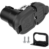 Rear Bumper Trailer Tow Hitch Wiring Connector Adapter Plug 7 Blades 4 Pin w/Bracket Replace 9U5Z-14