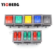 1Pcs 12V 220V  switch KCD4 boat-shaped rocker power button on-0ff  With light