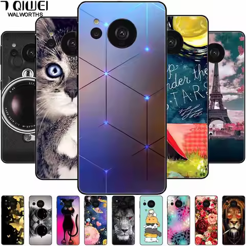 For Sharp Aquos Sense7 Plus Case Sense 7 Silicone Lion Cats TPU Black Funda Coque for Sharp Sense 7 