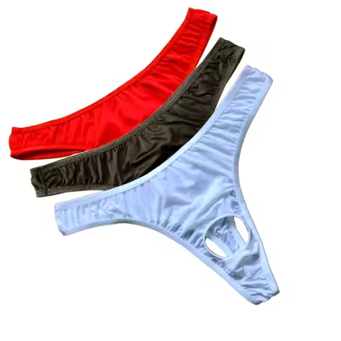 Translucent Nylon Thong Men Jockstrap Gay Lingerie Cock Hole Mens String Bikini Homme Men's Erotic T