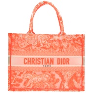 近全新 Christian Dior Book Tote Toile de Jouy 刺繡中型手提包 M1296ZROC_M057 網眼提花橙色包 0751 [二手] Christian Dior 克