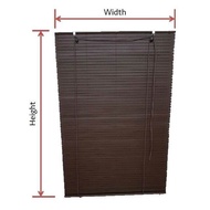 Wood Blind 5' (W) X 4' (H) - 12' (H) Bidai Kayu Meranti Solid Wood Premium Curtain Outdoor Indoor Ho