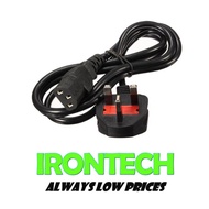 UK Malaysia plug 3 pin C13 Power Cord Cable Copper PC Monitor 1.5m