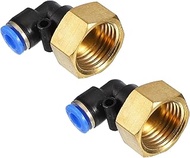 PATIKIL 1/2 Inch Pneumatic Connector Push to Connect Fitting, Pack of 2 PT Female Thread 90 Degree C