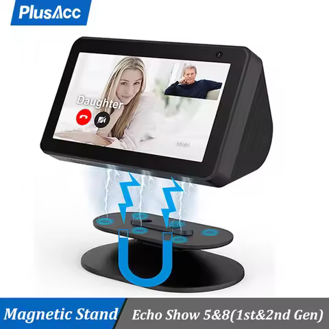 PlusAcc Magnetic Stand for Echo Show 8 (1st 2nd) 5 (1st 2nd 3rd) Swivel Tilt Adjustable Function to 