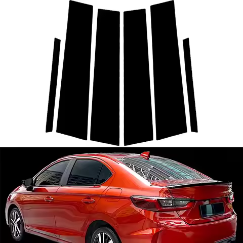 Car Accessories For Honda City GN1/2/3/5/6/7 Sedan/Hatchback 2020-2023 Door Window Glossy Black Pill