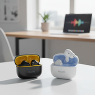 Realfit F3 Earbuds TWS Bluetooth Headphones with -38dB Noise Cancellation, 360° Spatial Sound, Sport