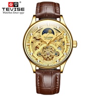 นาฬิกา TEVISE T820D นาฬิกากลไกผู้ชาย TEVISE Tourbillon สายอัตโนมัติเต็มรูปแบบกันน้ำ