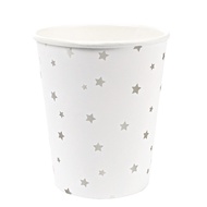 Silver Foil Stars Cups (Set of 8)