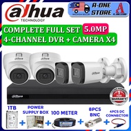 DAHUA 5MP Full Set 4 CHANNEL Full HD1080P CCTV 4CH DVR+Camera+Hard Disk+Power Supply+Cable+Connector
