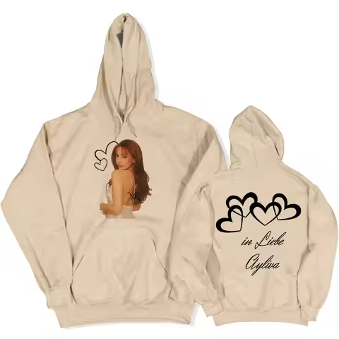 Ayliva in Love Hoodies Women Clothing Hooded Long Sleeve Winter Sweatshirts with Pocket Fleece Warm