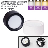 3H Lampu Siling Downlight Milo LED E27 4 Inci/6 Inci [12W/20W/28W] [Surface] Bulat Casing