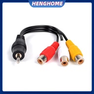 HENGHOME 28cm 3.5mm ja av male to 3rca female audio video cable cord stereo adapter HENGHOME