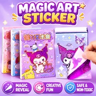 DIY Pemadam Kartun Magic Art Stickers Cute Cartoon Creative Sticker Set Kids Handcraft Fun Craft Toy