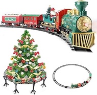 Christmas Train Set Under the Tree - Electric With Light & Sound, Battery Operated Kids Train Toys W