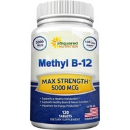 ASquared Nutrition Vitamin B12-5000 MCG Supplement Contains Methyl Cobalt (Methyl B-12) -Maximum Int