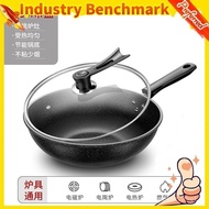 [Overseas Stock][Overseas Stock]SASIT Medical Stone Non Stick Wok 30/32/34/36cm Frying Pan With Lid 