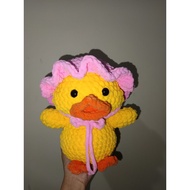 Yellow crochet duck plushie doll