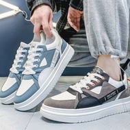 Men White High-Sole Stitched Sneakers Y7WV