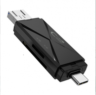 Others - type-c讀卡器OTG多功能USB三合一安卓SD/TF手機micro電腦折合讀卡（黑色）