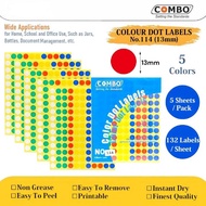 Color Dot Labels No.114 (13mm) / Colorful Round Sticker Labels / Circle Dot Label Stickers / Color C