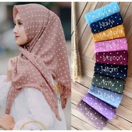 Tudung Polka dot Printed Hijab Retro Polka Dot Print Women's Long Scarf Chiffon Shawl Muslimah Bawal
