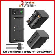 K&F NP-F550 / F970 battery and dual charger combo