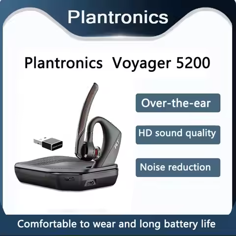 Plantronics VOYAGER 5200 Over-Ear Noisy Noise Cancelling Call Poly Smart Voice-Activated Business Bl