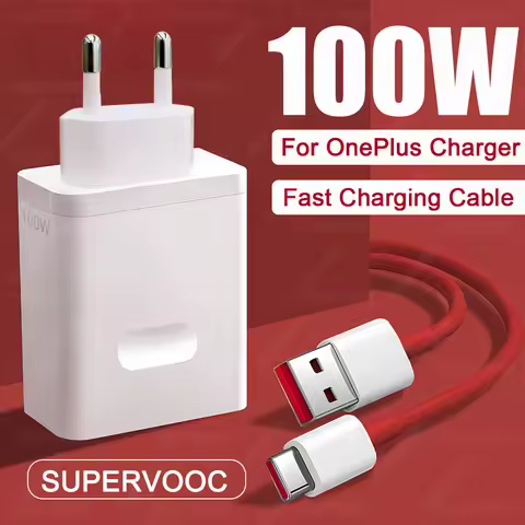 For Oneplus Original Charger 100W SuperVOOC Fast Charging Phone Adapter USB to Type C Cable for Onep