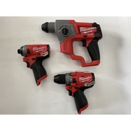 MILWAUKEE CH-0 ROTARY HAMMER FPD-0 PERCUSSION DRILL FID-0 IMPACT DRIVER COMBO SET (SOLO)