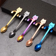 CHERRY3WK 1/4pcs Mini Cat Coffee Spoon, Tableware Cute Design Stainless Steel Teaspoon,  Stainless S