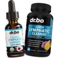 Lymphatic Drainage Supplements Drops & Pills - Organic Lymphatic Support Liquid Drops Cleanse Capsul