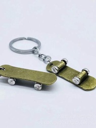 一個歐美創意個性化古銅滑板背包汽車飾品鑰匙圈掛件