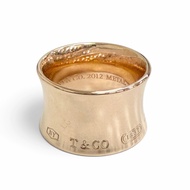 全新 △ TIFFANY&Co. Tiffany 1837 Rubedo 金屬寬戒指，金色，JP7 號，女士款，強烈推薦 ◎