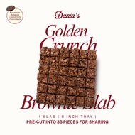 Golden Crunch Brownie Slab 8 Inch 36 Pieces | Belgian Chocolate & Feuilletine | Dania's Halal Fresh 