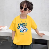 TinyJoy KIDS Children's Shirt Short Sleeves Round Neck cotton Comfortable To Wear Cute fit 2-9 Years