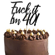 40 Birthday Cake Toppers-Black Glitter Funny 40th Cake Topper for Men40 Cake Topper For Women 40th b