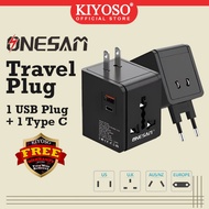 KIYOSO Travel Kit Universal Adapter Type C Plug Socket USB Charger Converter UK USA