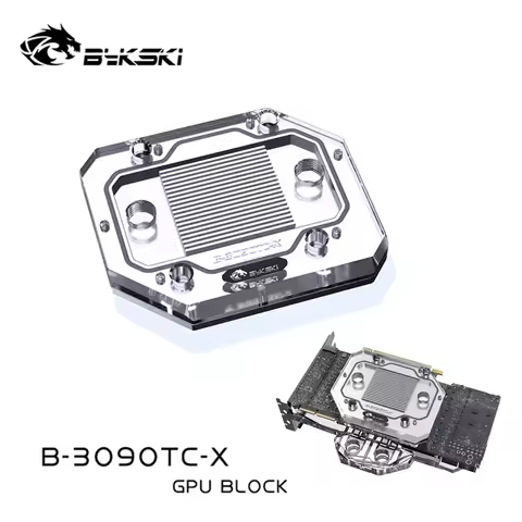 Bykski GPU Active Backplate Block Universal For All RTX 3090 Series, Mining PCB Backside GDDR6 VRAM 