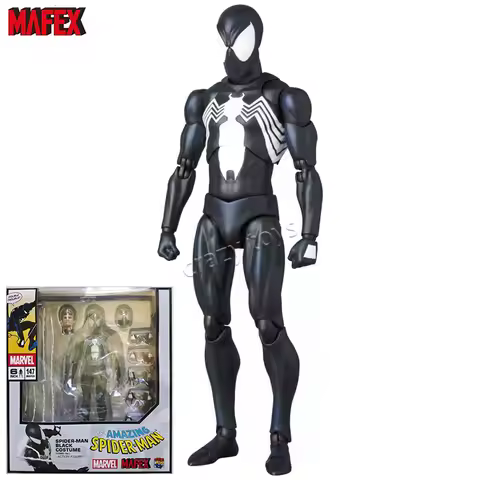Original Medicom Toys Reissue MAFEX 147 Amazing SpiderMan No.147 Spider-Man Black Costume In Stock A
