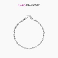 LAZO DIAMOND Twisted Singapore Chain Bracelet in 9k White Gold