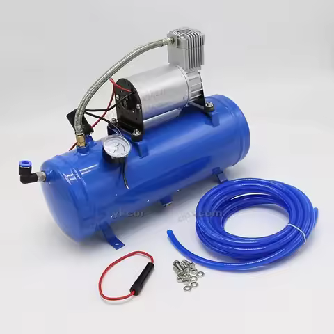Price RU 120PSI-150PSI 12V Air Tyre Inflator Pump Compressor with 6L Tank for Truck RV Train Air Hor
