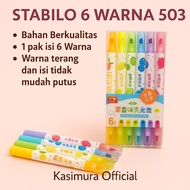 STABILO 6 COLOR FRUIT 503 STABILO/ SET 6 SCHOOL STABILO/ COLOR HIGHLIGHTER/ FRUIT STABILO/