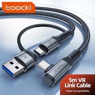 Toocki 5m VR Link Cable 2-in-1 USB A USB C to Type C PD USB3.0 Data Transfer Elbow Wire For Quest3/Q