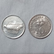 Uang Koin 10 Sen Malaysia Congklak 2005