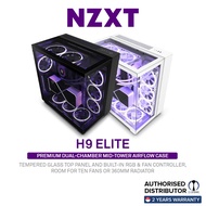 NZXT H9 Series : Flow, Elite Premium Dual-Chamber Mid-Tower Airflow Case [2 Color Options]