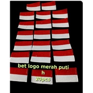 MERAH Red and white embroidered logo bet/Red and White Bet (3x5)