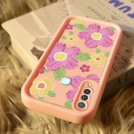 MERAH UNGU Casing hp for VIVO Y19 Y5s U3 U20 Z5i Case Casing flower pattern painting oil paint purpl