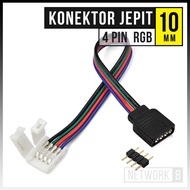 KONEKTOR ADAPTER KABEL KEPALA JEPIT LED STRIP 4 PIN JALUR SISIR KAKI RGB 4PIN HEADER 10MM 3528 5050