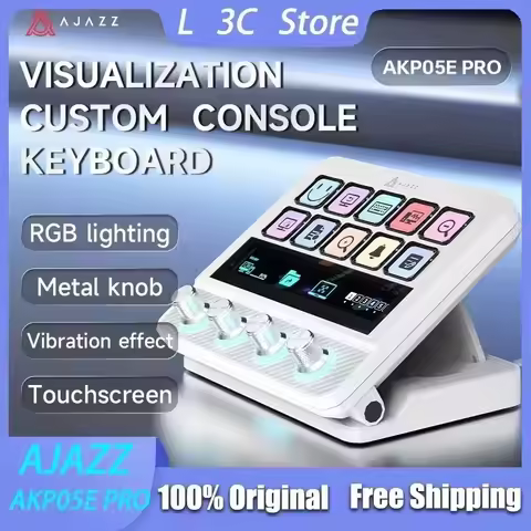 AJAZZ AKP05E PRO Console Keyboard All-in-one Streaming Control Console with Metal Knob RGB Light Vis